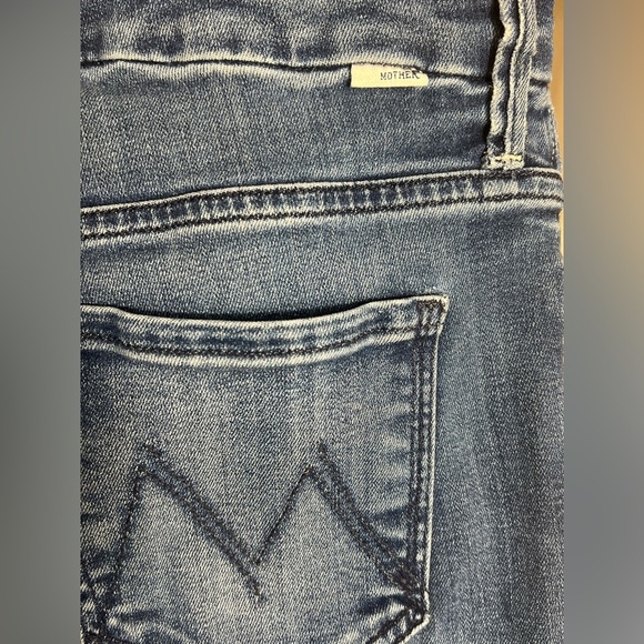 Mother Denim 29 high waisted looker ankle fray skinny Jeans stretch blue - Picture 14 of 15